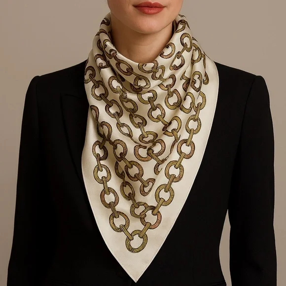 Vintage Iconic Gucci equestrian-themed horsebit scarf - Picture 2 of 8